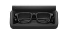 Even Realities G2 B Smart Eyeglasses in black case, front view showing frames and case with brand and model visible.