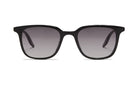 Black square-framed sunglasses with dark tinted lenses, displayed on a white background.
