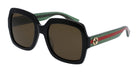 Gucci GG0036SN Sunglass in Black and Green Stripe GG0036SN-002