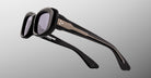 Jacques Marie Mage Ann in Raven black, rear angled view highlighting temple shape and exposed wirecore detail