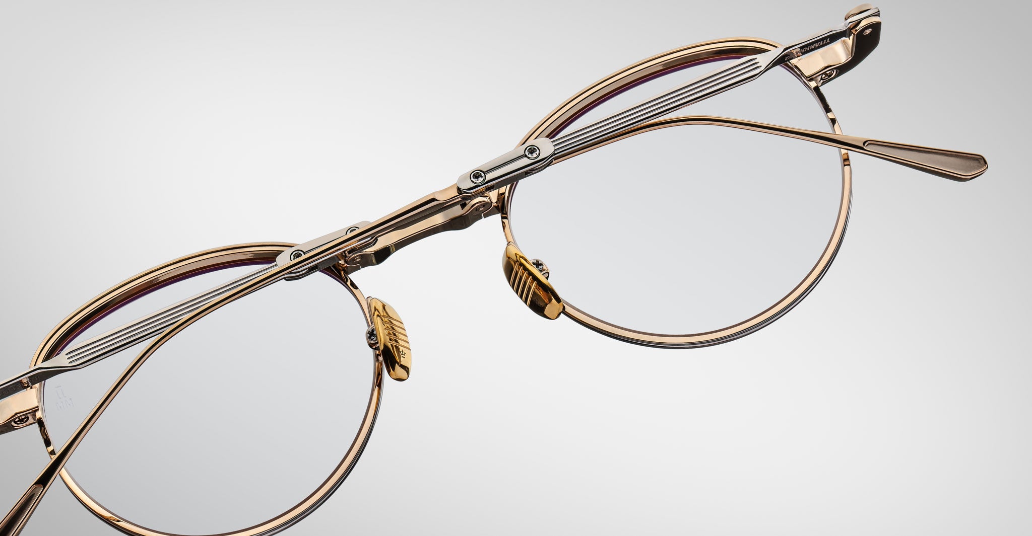 Detailed view of the back of the Jacques Marie Mage Archibald Optical Glasses in Altan Colorway