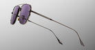 Jacques Marie Mage Cendrars sunglasses with purple-tinted lenses, front view.
