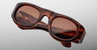 Jacques Marie Mage Clyde 2.0 in Bourbon brown acetate sunglasses detailed front view