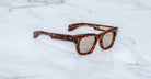 Jacques Marie Mage Dealan 53 tortoiseshell sunglasses with thick frames, shown from the front.