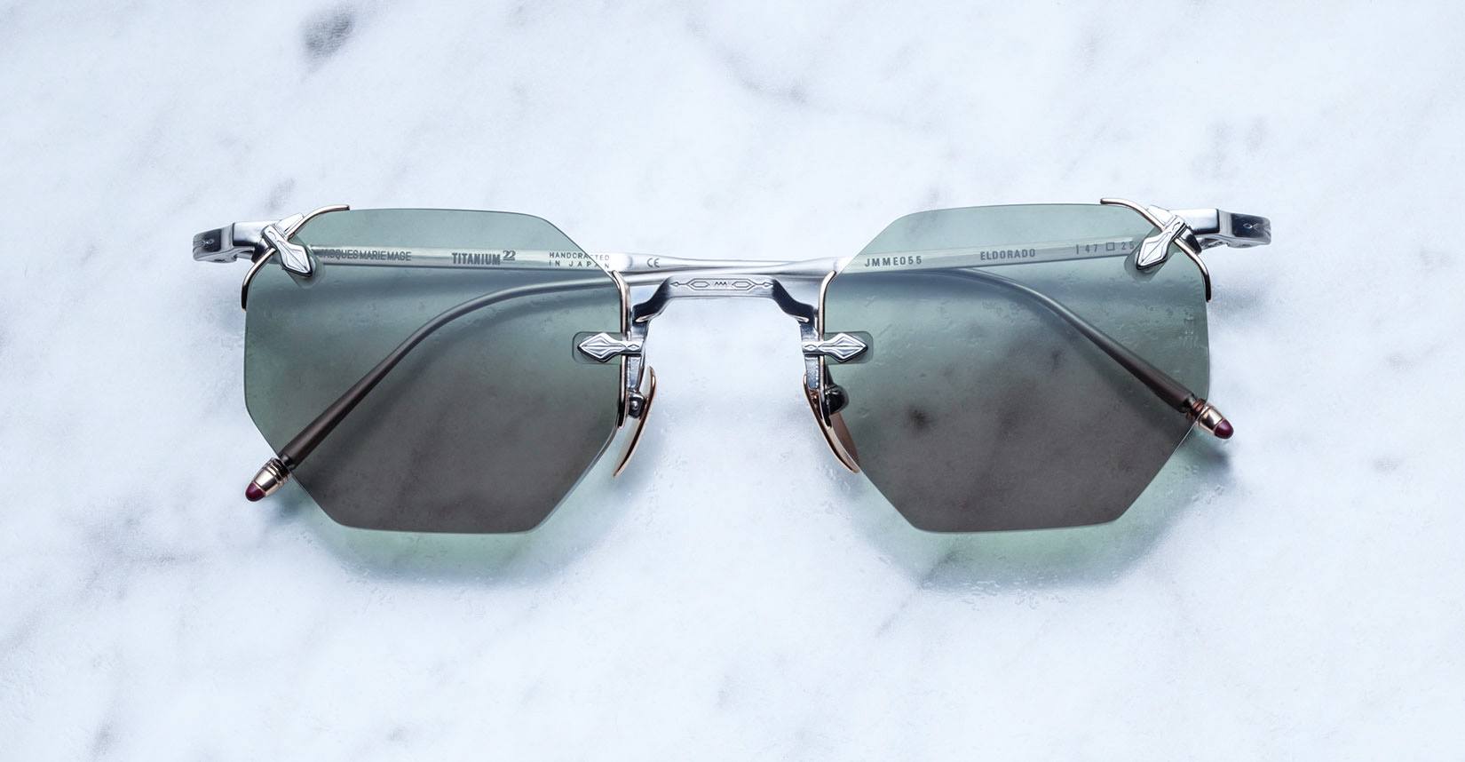 Jacques Marie Mage El Dorado style rimless sunglasses in Antique colorway