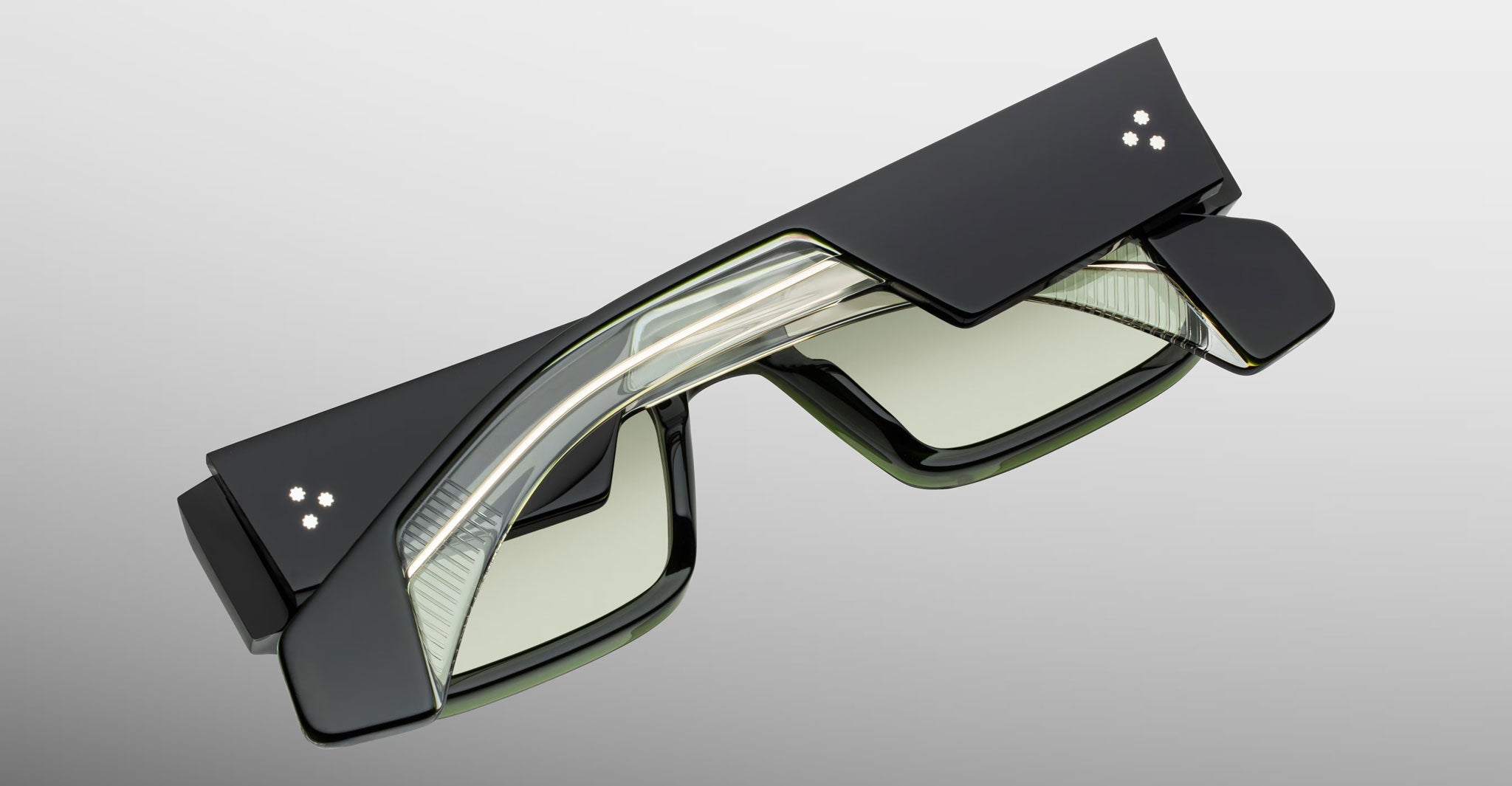 Jacques Marie Mage Engel eyeglasses with bold frame and clear lenses, front view.