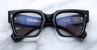 Jacques Marie Mage Enzo black thick-rimmed eyeglasses, top view, classic design, acetate frame.