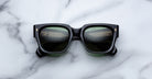 Jacques Marie Mage Enzo sunglasses with UV protection shown from above, highlighting the frame and lenses.