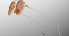 Jacques Marie Mage Flynn aviator sunglasses in rose gold with brown lenses, front view.