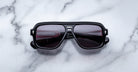 Jacques Marie Mage Fugue sunglasses with dark lenses, front view.