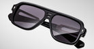 Jacques Marie Mage Fugue sunglasses with black rectangular frames and dark lenses, shown from a front-facing angle.