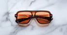 Jacques Marie Mage Fugue sunglasses, top view, showing full frame shape and details.