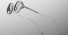Jacques Marie Mage Balthazar round white eyeglasses with thin metal temples, front view.