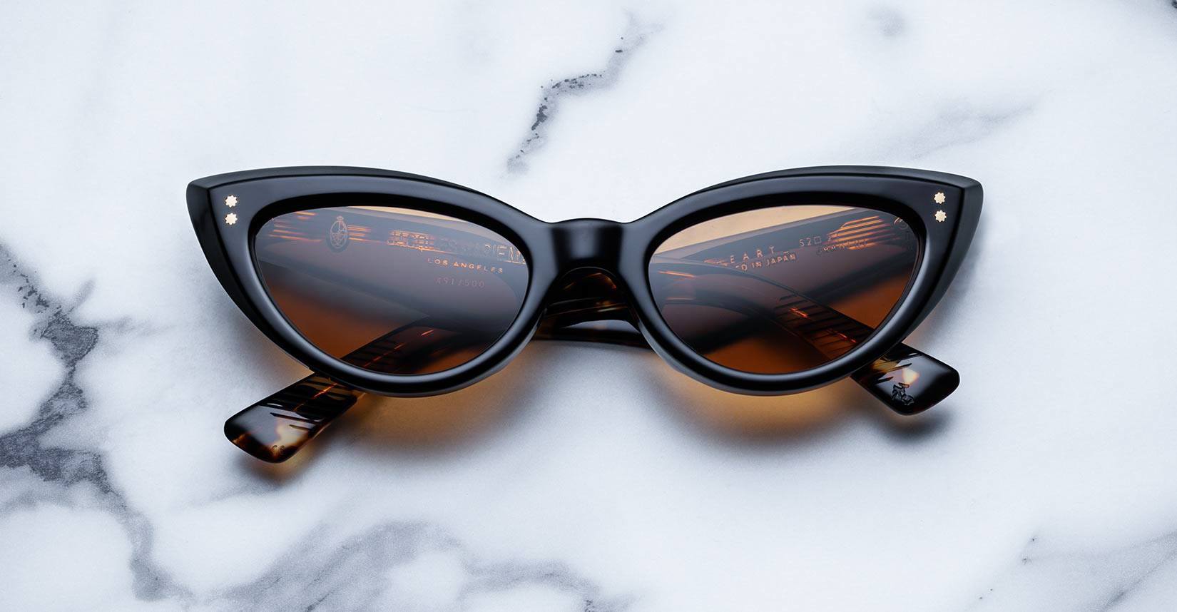 Jacques Marie Mage Heart cateye style sunglasses in black