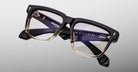Jacques Marie Mage Hyannis in Black Fade black and taupe rectangular eyeglasses with clear lenses, front view, featuring a modern design.