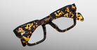 Jacques Marie Mage Ichikawa tortoiseshell eyeglasses, folded, viewed from above.