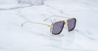Jacques Marie Mage Jagger aviator sunglasses with dark lenses, front view.
