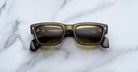 Jacques Marie Mage Jeff in Volovox  rectangular olive-colored sunglasses with amber lenses