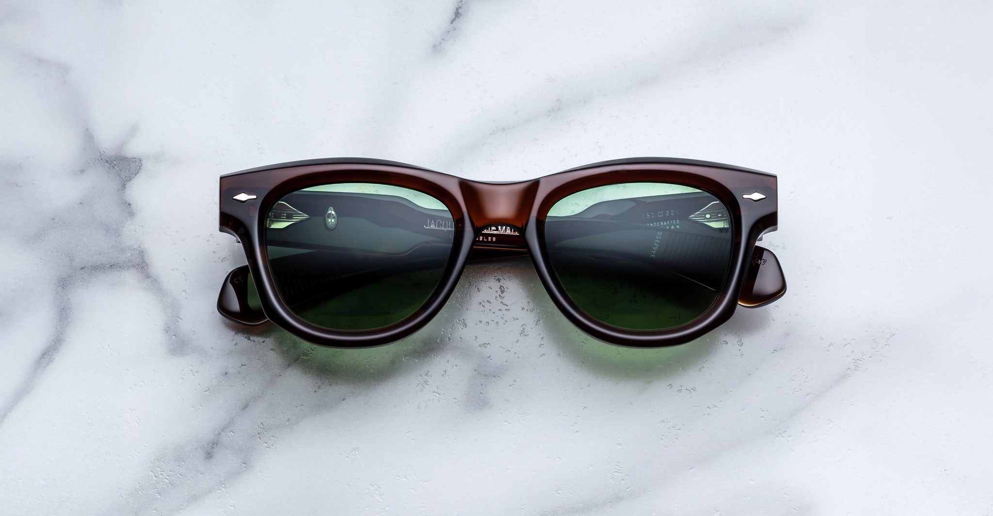 Jacques Marie Mage Kinshasa sunglasses with thick frames, front view, by Jacques Marie Mage.