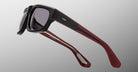 Jacques Marie Mage Louisville sport sunglasses with rectangular lenses and thick frames, side view.