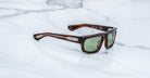 Jacques Marie Mage Louisville sunglasses with green lenses, top view, showcasing full frame and lens color.