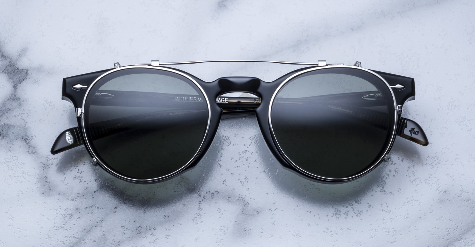 Jacques Marie Mage Percier Clip On in Silver/Green JMMPCC-27