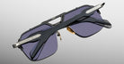 Jacques Marie Mage Silverton sunglass in the Raven colorway back detailed view 