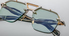 Jacques Marie Mage Silverton sunglass in Viper colorway front detail