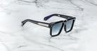 Jacques Marie Mage Tramonto in Regal (Blue with Silver hardware and exposed wirecore)