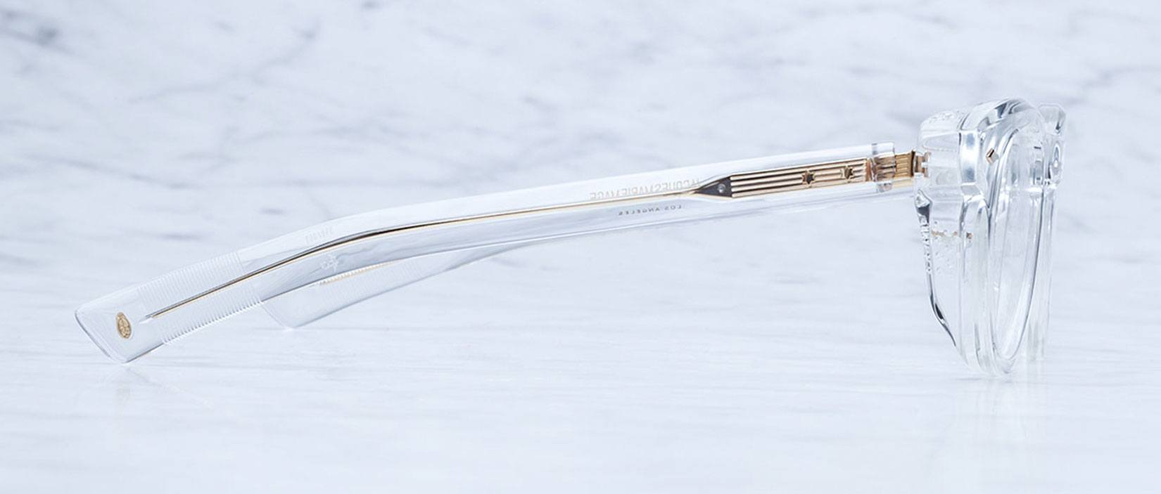 side view of Jacques Marie Mage Tristan glasses in clear