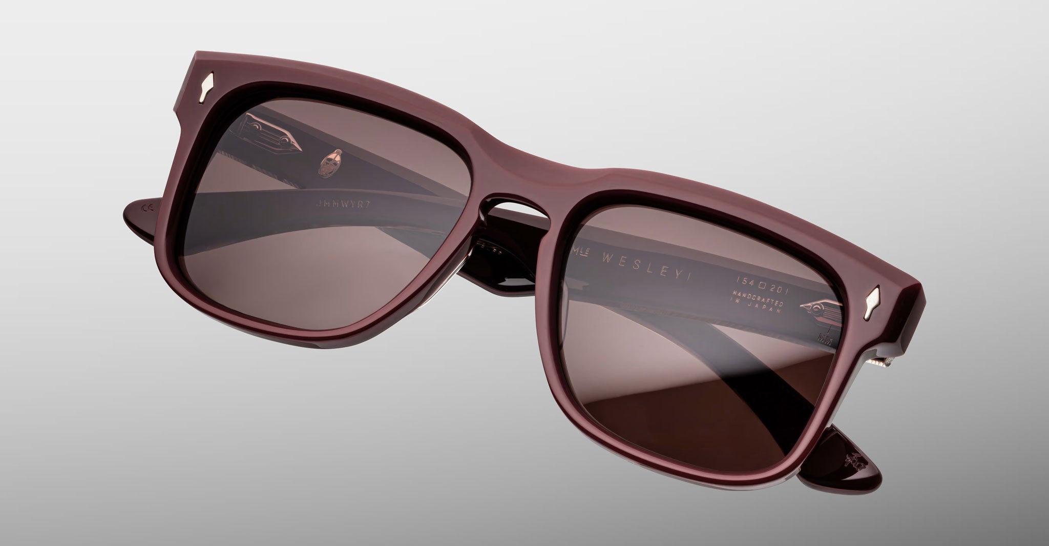Jacques Marie Mage Wesley sunglasses, square brown frames with dark lenses, front view.