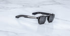 Jacques Marie Mage Zephirin 47 Clip On 2 sunglasses with dark lenses, top view showing frame details.