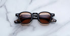 Jacques Marie Mage Zephirin sunglasses in Brun, front view with dark brown acetate and warm brown lenses.