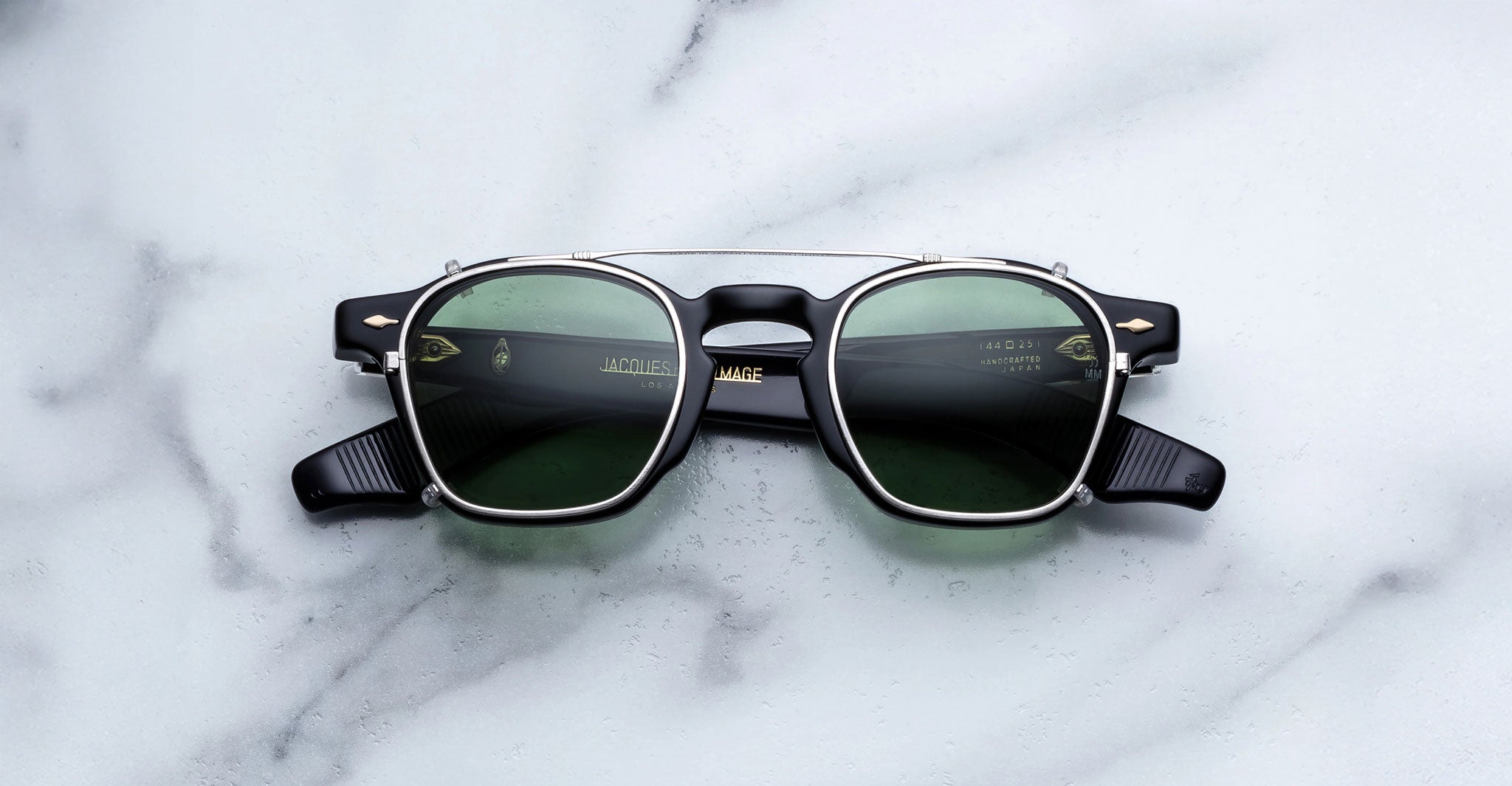 Jacques Marie Mage Zephirin Clip On 2 sunglasses, front angle view, showing frame details.
