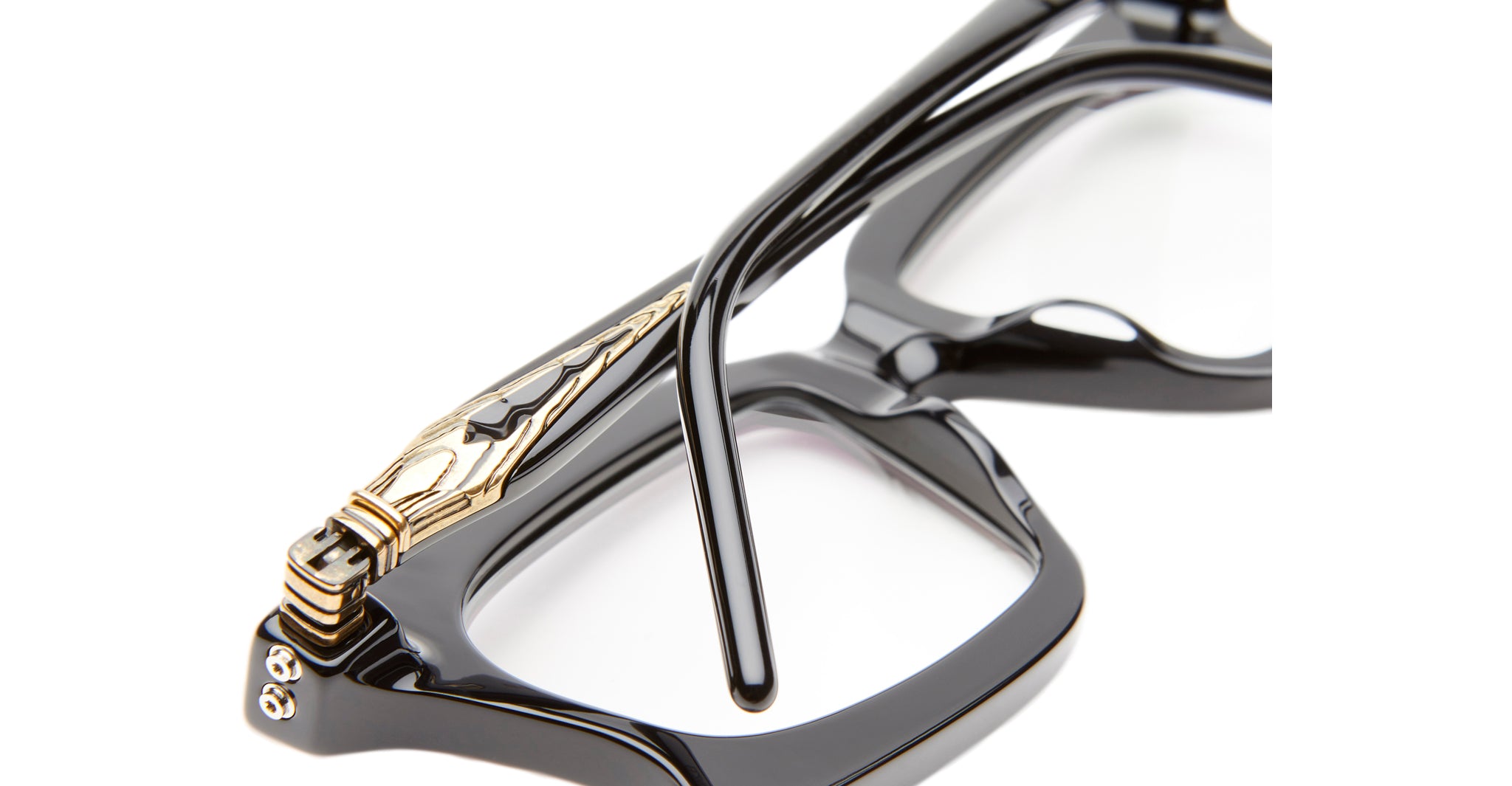 Kuboraum D73 Optical Frame in Color BS Black Shine Back Folded View