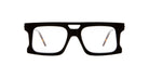 Kuboraum D76 eyeglasses, black rectangular acetate frame, front-facing view.