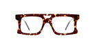 Kuboraum D76 rectangular tortoiseshell eyeglasses, thick frame, front view.