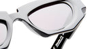 Close-up of Kuboraum F5 eyeglasses by KUBORAUM, featuring geometric clear frames and lenses, front view.