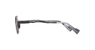 Side view of Kuboraum H11 round eyeglasses with black and silver wavy arms and black temple tips, set against a white background. A small tag with markings appears on the inner right arm.