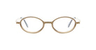 The Kuboraum H18 is a pair of round, light brown eyeglasses with clear lenses, displayed front-facing on a white background.