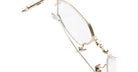 KUBORAUM H66 eyeglasses feature gold frames and clear lenses; front view highlights the brand and model details.