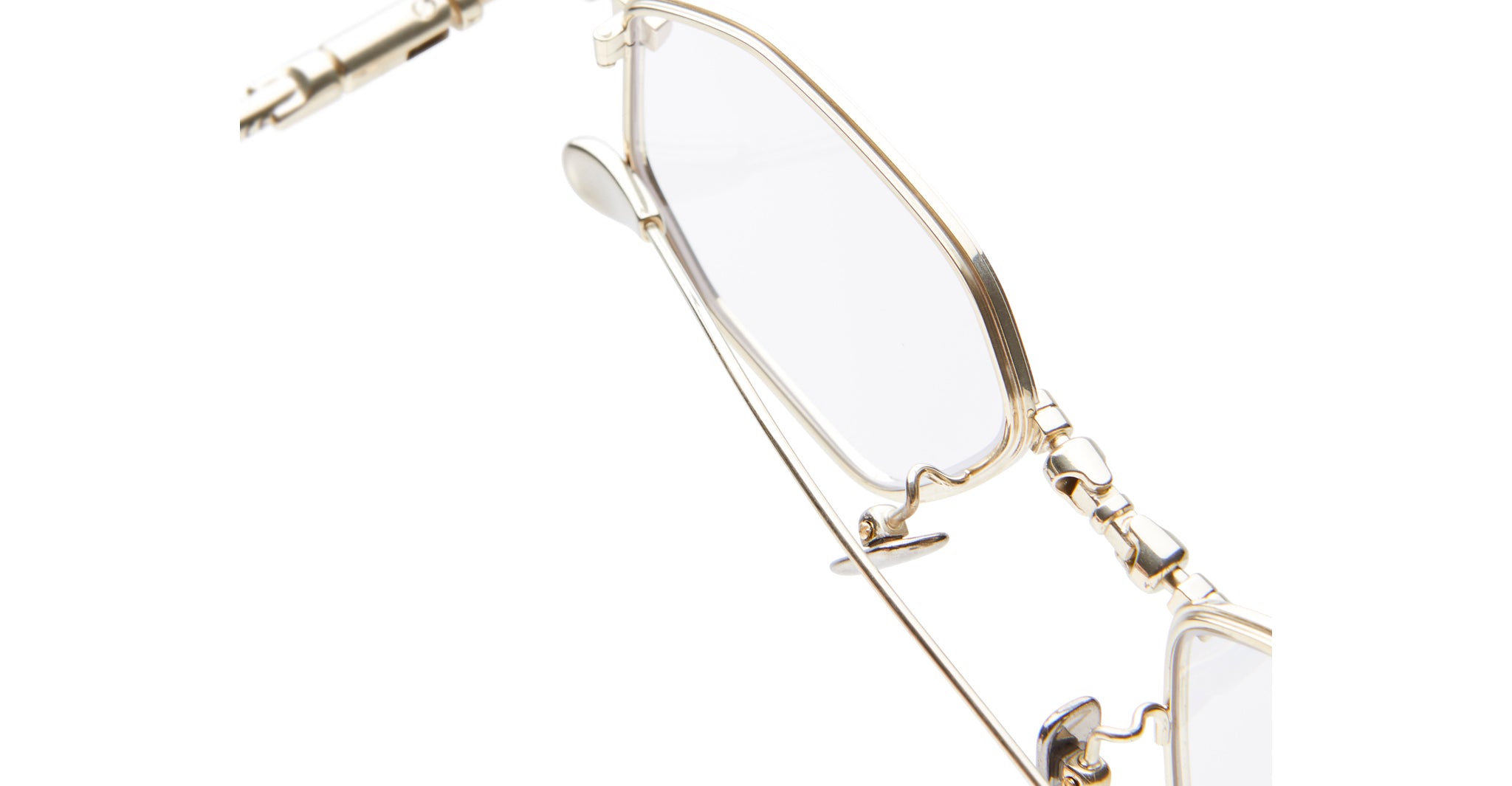 KUBORAUM H66 eyeglasses feature gold frames and clear lenses; front view highlights the brand and model details.