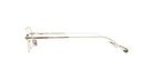 Side view of KUBORAUM H66 gold round eyeglasses with clear nose pads and curved temple tips.