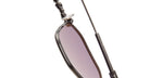 Close-up of KUBORAUM H66 sunglasses with dark lenses and a beaded strap, highlighting the front angle of the eyewear.