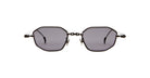 KUBORAUM H66 black geometric sunglasses with dark lenses, front view.