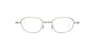 Kuboraum H66 eyeglasses by KUBORAUM, silver metal octagonal frames with clear lenses, shown from the front.