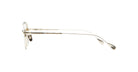 Side view of Kuboraum H67 eyeglasses  featuring thin gold frames and clear lenses.