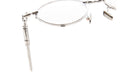 Close-up of KUBORAUM H67 round metal-framed eyeglasses with adjustable arms, front view.