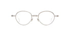 Front view of Kuboraum H67 round silver eyeglasses with clear lenses. Model: H67. Product type: eyeglasses.