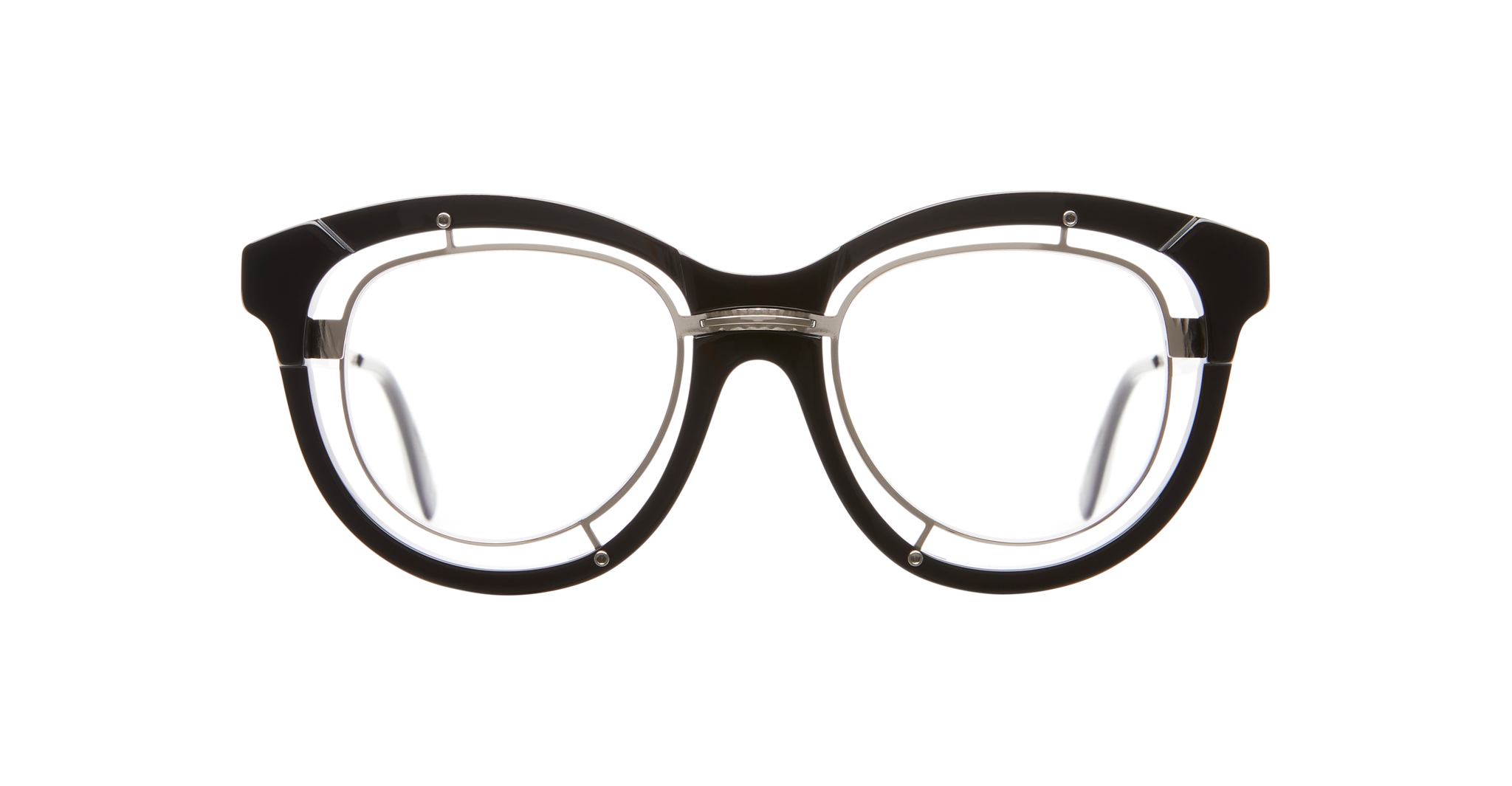 Kuboraum H93 BS in Black Shine with Black Shine and Silver KROH93BS000000OP